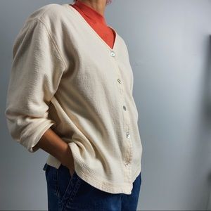 SOLD— Cream cotton, ribbed jacket.
